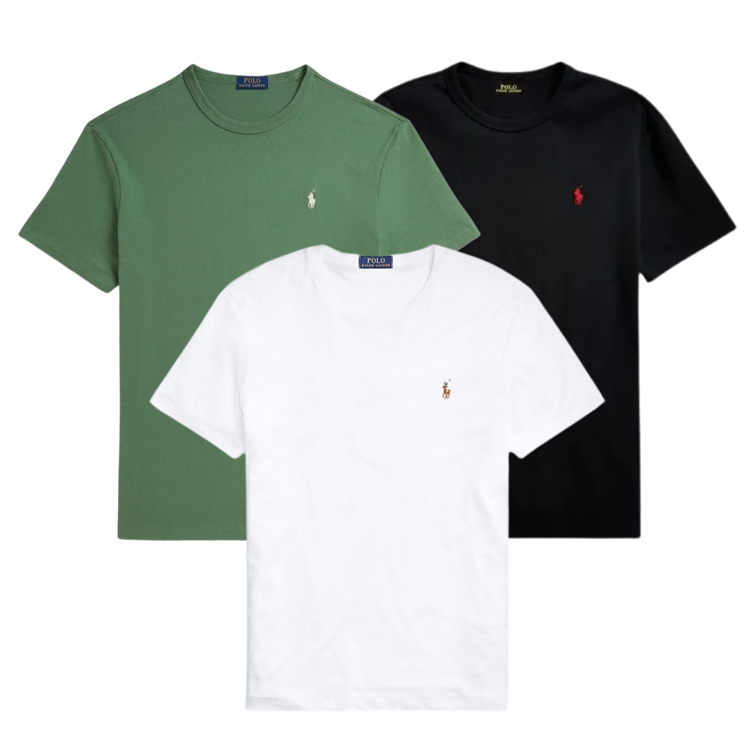 3 PACK –  SLIM FIT COTTON T-SHIRTS