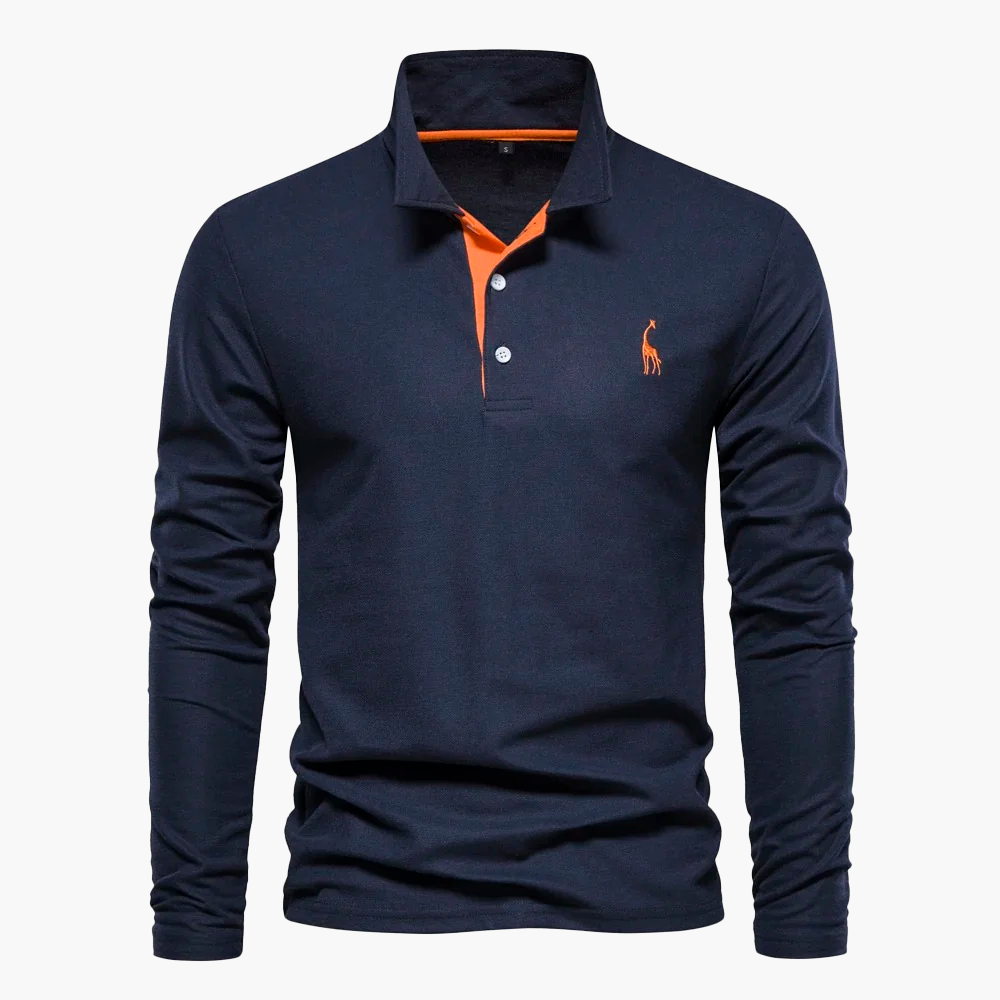 AIOPESON Long-Sleeve Polo Shirt