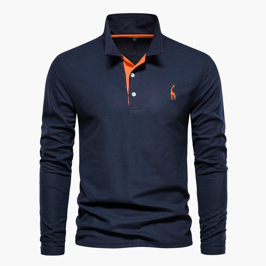 AIOPESON Long-Sleeve Polo Shirt