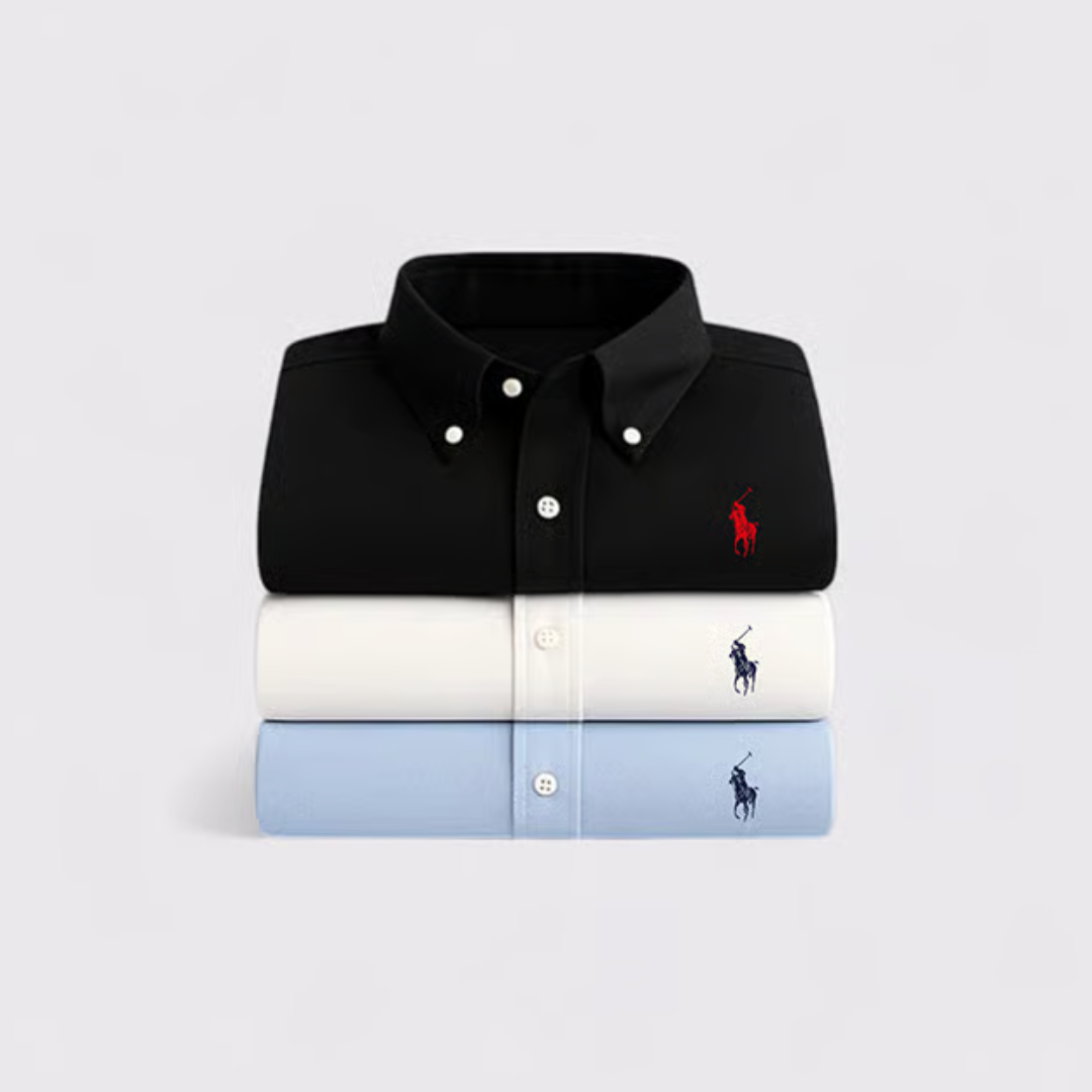 3 Classic Long-Sleeved Ralph Lauren Oxford Shirts