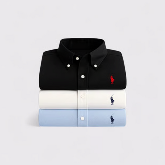 3 Classic Long-Sleeved Ralph Lauren Oxford Shirts
