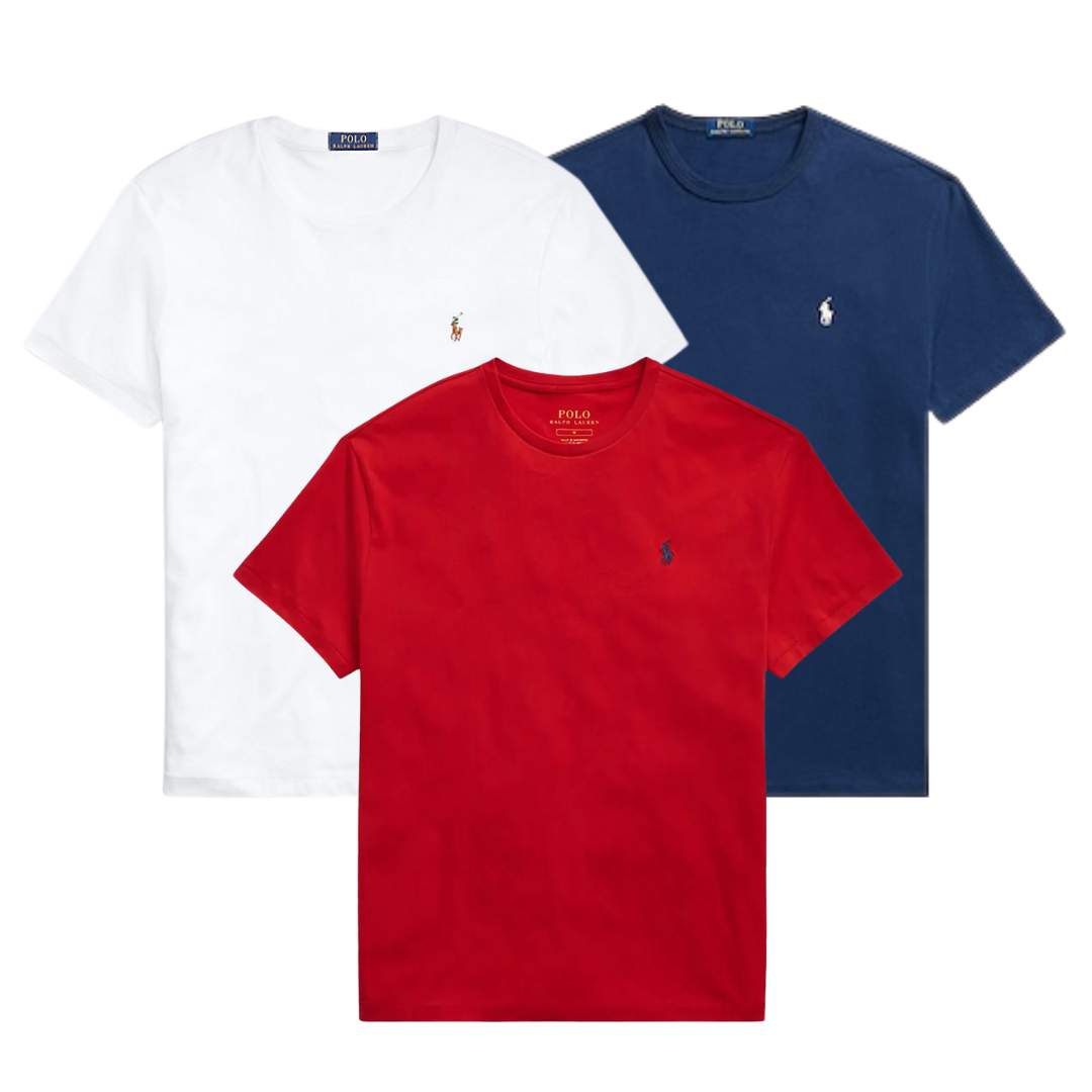 3 PACK –  SLIM FIT COTTON T-SHIRTS MEN