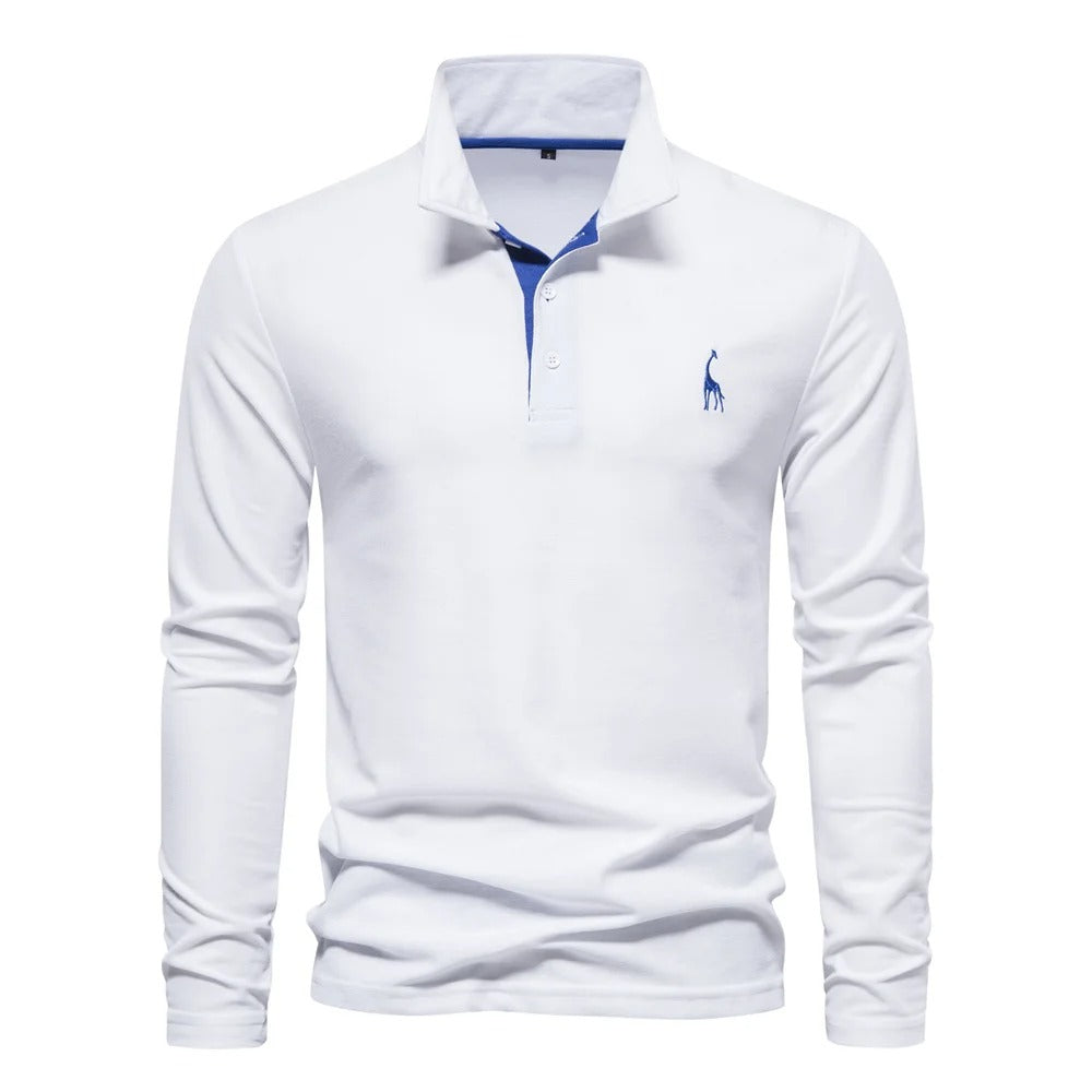 AIOPESON Long-Sleeve Polo Shirt