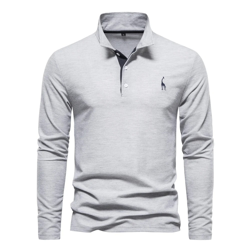 AIOPESON Long-Sleeve Polo Shirt