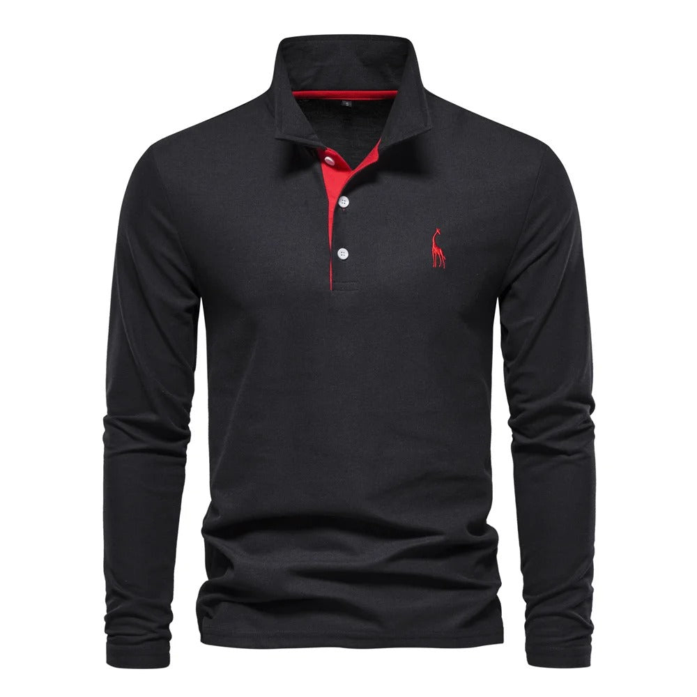 AIOPESON Long-Sleeve Polo Shirt