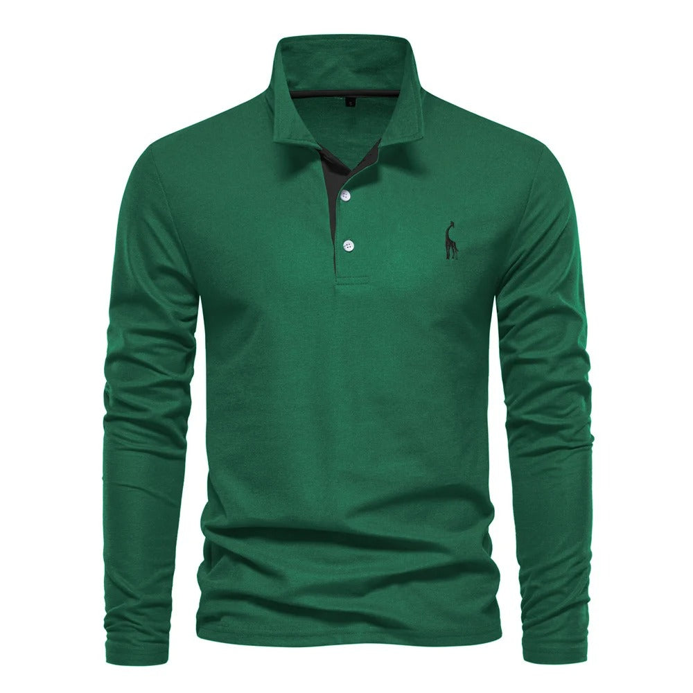 AIOPESON Long-Sleeve Polo Shirt