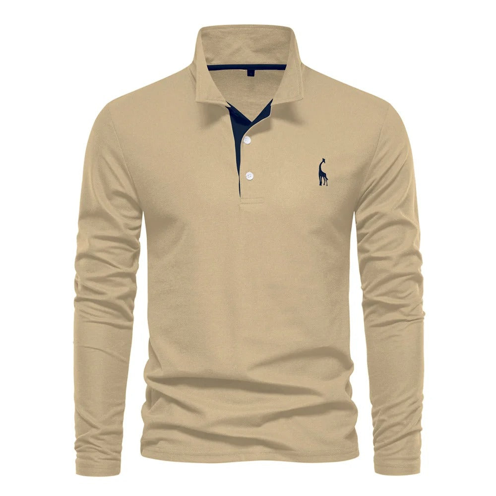 AIOPESON Long-Sleeve Polo Shirt